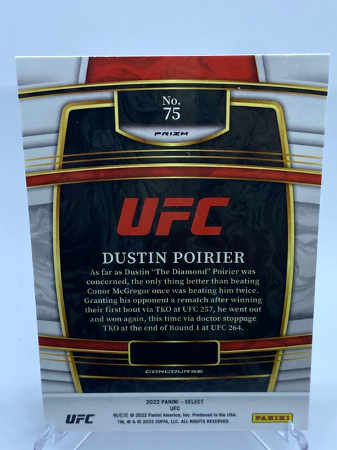 2022 Select UFC Dustin Poirier Concourse Orange Flash Prizm #75